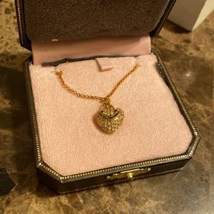 Juicy Couture Heart Shaped Gem Embezzled Necklace